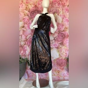 Prabal Gurung Black Sequin Size 16 Dress Short Wedding Dress Reception Dress